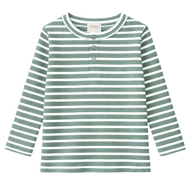 Milky Fern Stripe Henley